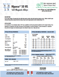 Hiperco 50 HS Soft Magnetic Alloy Data Sheet