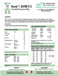 Kovar ASTM F15 Controlled Expansion Alloy Data Sheet